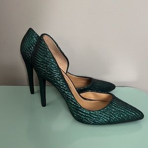 Jessica Simpson Green sparkle heels🦖💚🍀